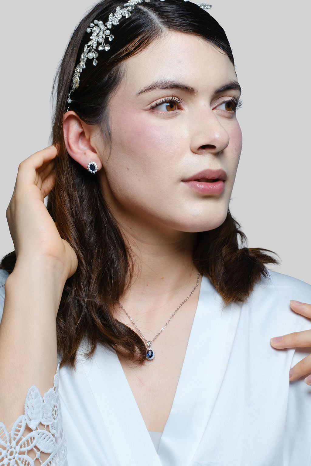 Set Aretes y Collar Bianca